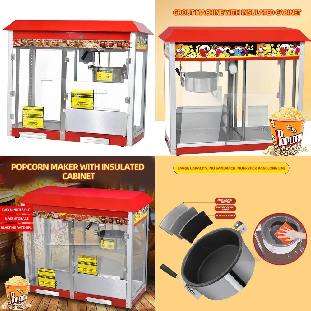 Food Processor Snacks - 상업용 자동 전기 팝콘 제조기, 단열