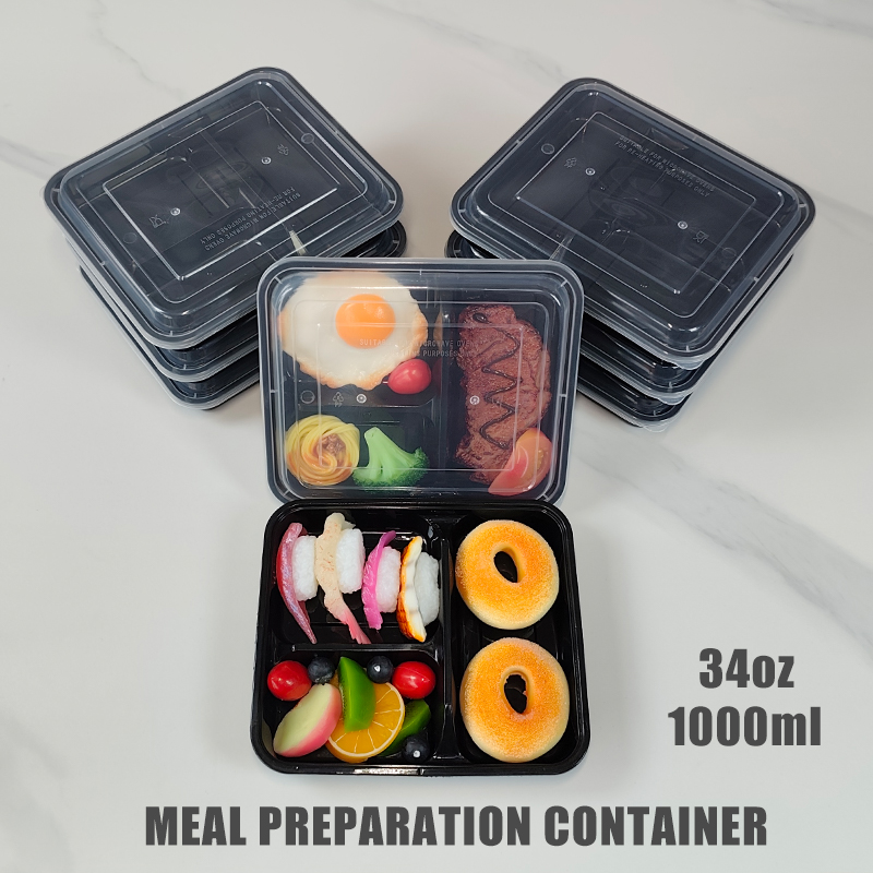 Food And Snacks For Picnic - 3칸 34온스/1000ml, 12/35개, 누수 방지 식사