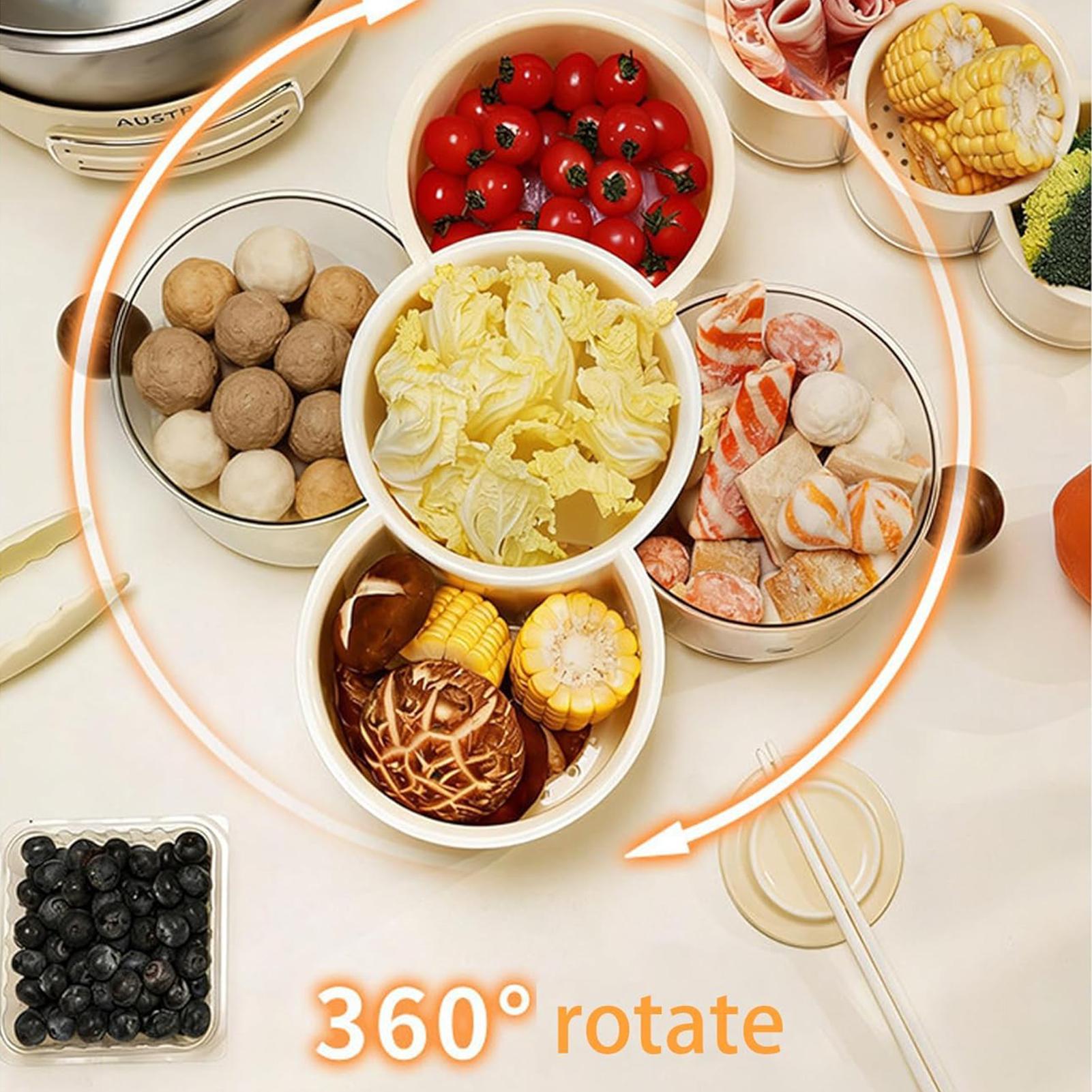 과일 보관용 스태커블 360도 회전 식품 용기 이중층  - Food Snacks In India 리뷰 및 가격
