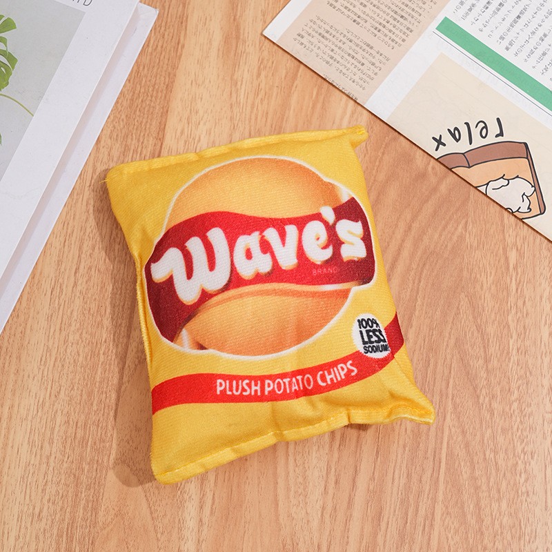 반려견 장난감 창의적인 간식 패키지 플러시 삑삑이 장난 - Food Snacks Chips 리뷰 및 가격